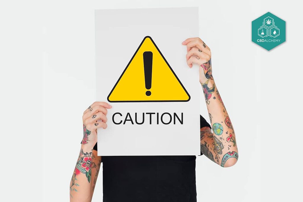 Precautions when using CBD: Make sure to buy from reliable sources, comply with local legislation and start with low doses.
