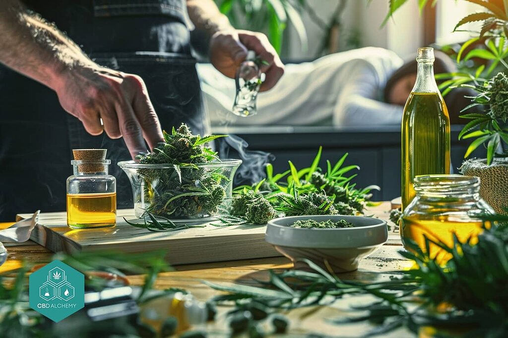 CBD infusion for sleep: natural ingredients and hemp.