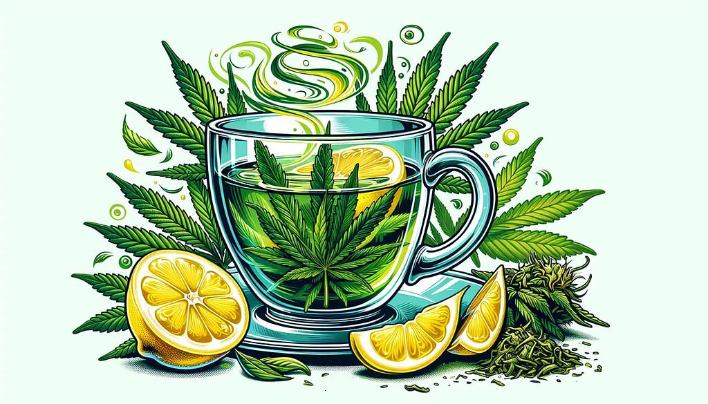 Infusion de feuilles de chanvre au citron