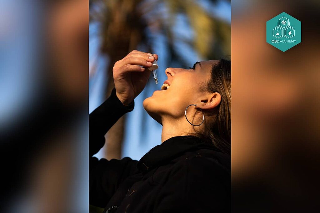 Place CBD oil drops under the tongue for quick absorption.