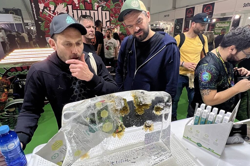 Visitors exploring the cannabis offerings at Spannabis Barcelona.