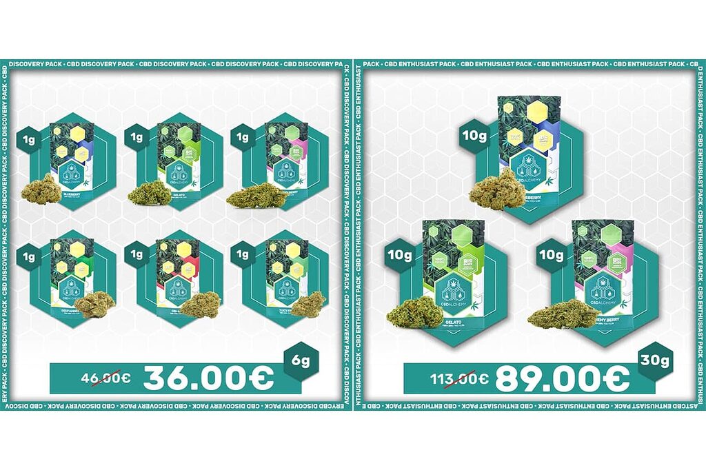 Inexpensive CBD packs for beginners, including a user guide and low-concentration products.