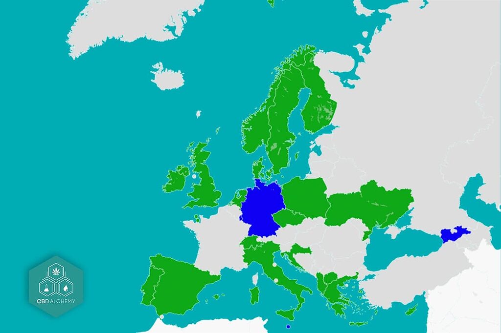 Map of the legality of Hash CBD in Spain.