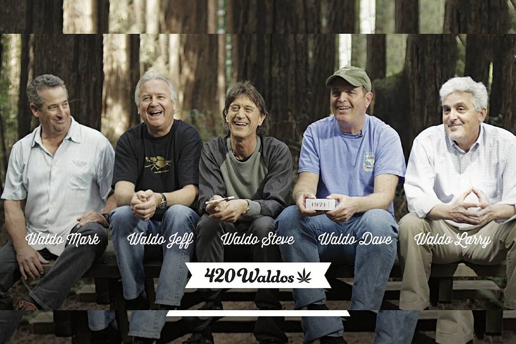 The Waldos in 1971: Steve Capper, Dave Reddix, Jeffrey Noel, Larry Schwartz and Mark Gravich, creators of the 420 code at San Rafael High School, California.