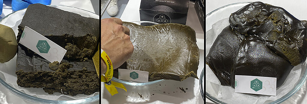 Hash diverso da CBD Alchemy.
I diversi hashish sono : Charas, Banana Zkittlez e Super creme di CBD Alchemy.