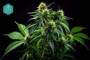 An Indica cannabis plant showcasing its unique leaves and buds.