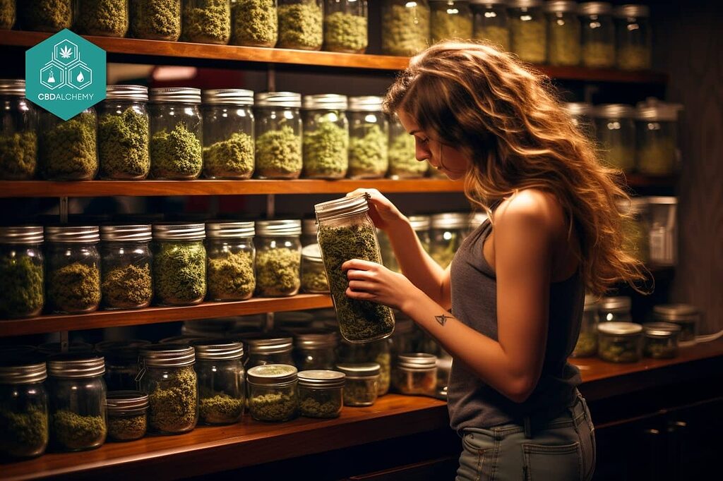 A cannabis plant with tips for preserving cannabis freshness