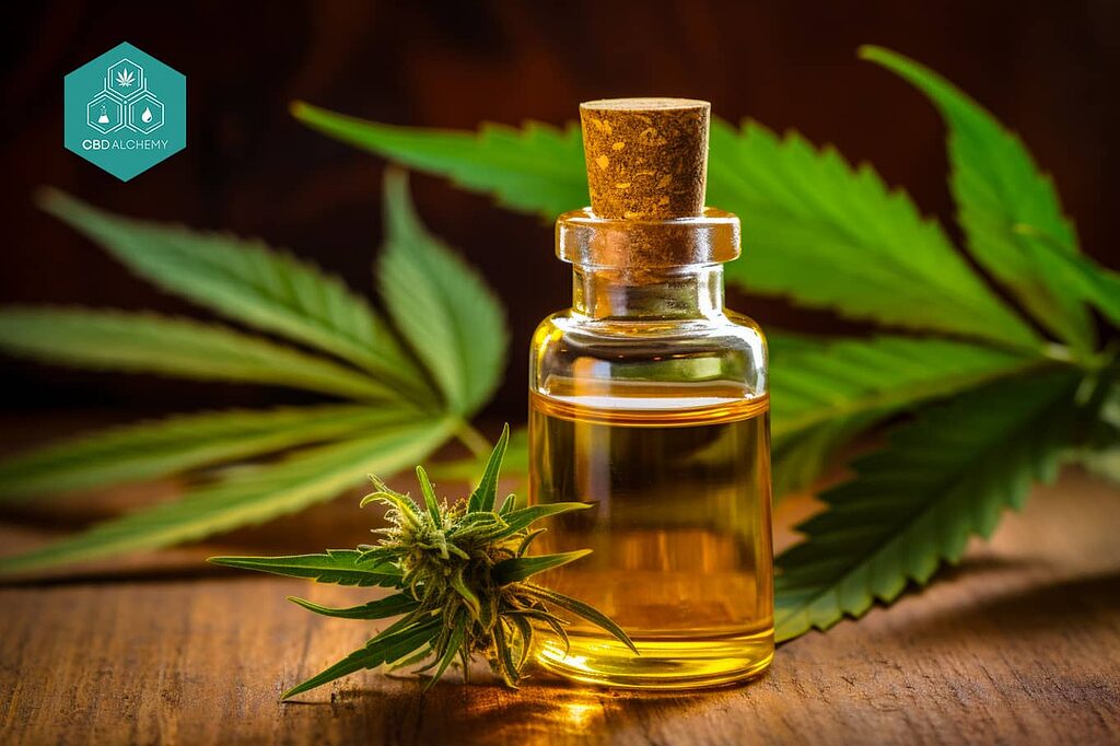 A close-up of a high-quality CBD oil product sourced from natural hemp.