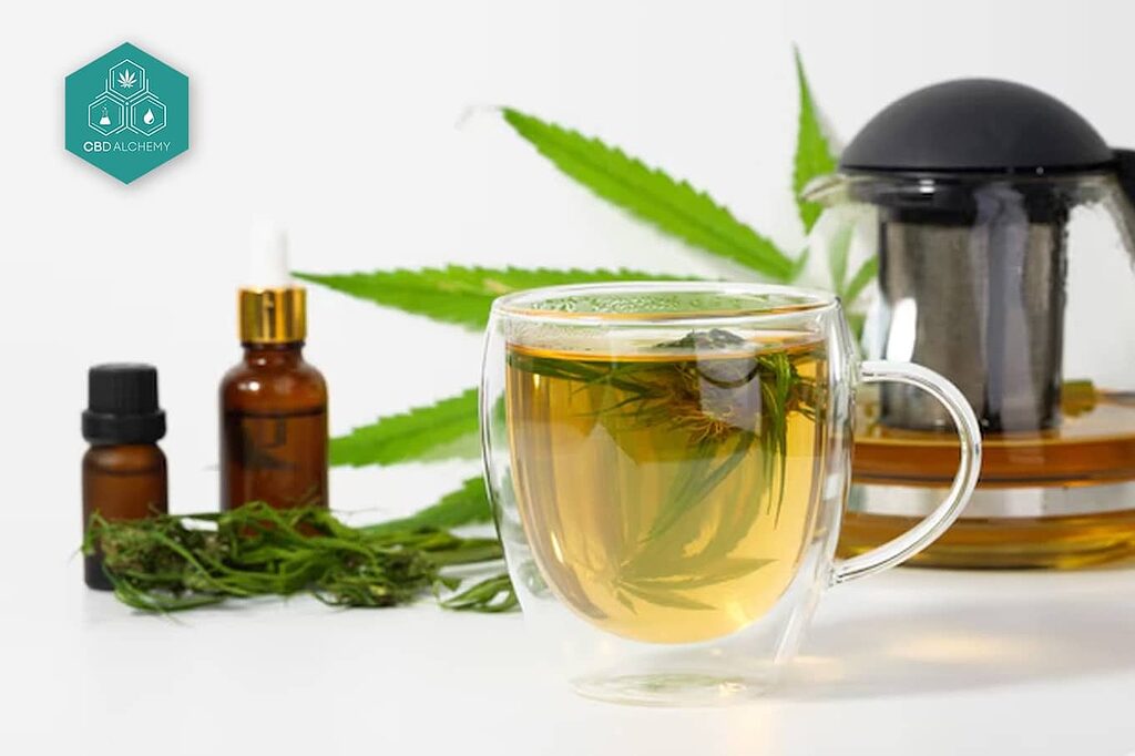 A steaming cup of CBD flower tea, illustrating how to use CBD flowers.