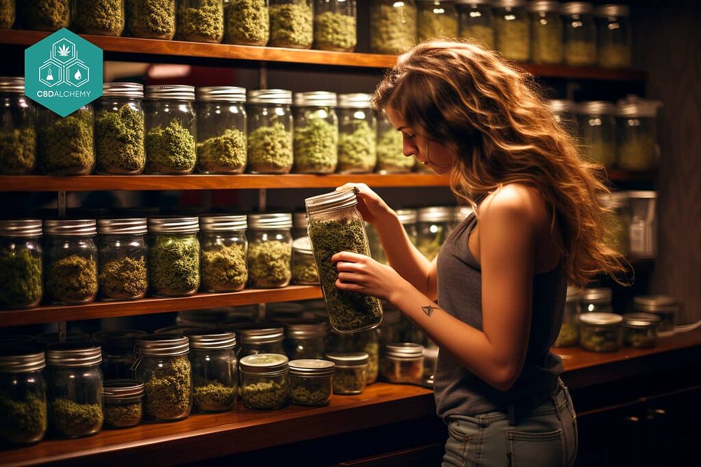 An assortment of premium CBD flowers displayed attractively, showcasing their quality.