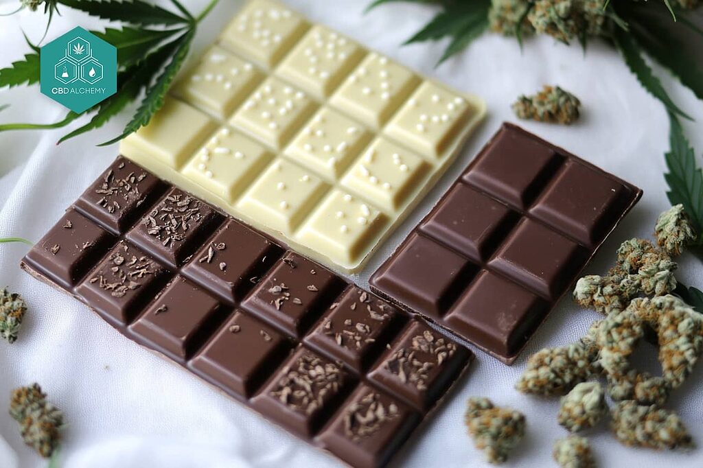 Hemp chocolate containing protein content.