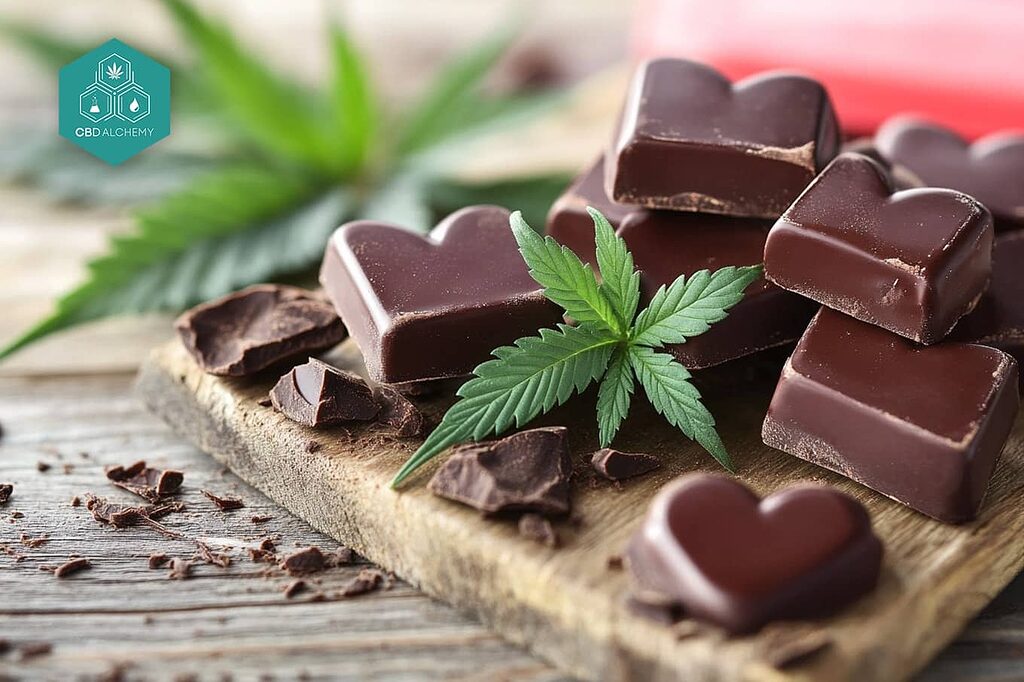 Fiber-rich hemp chocolate supporting digestive wellness.