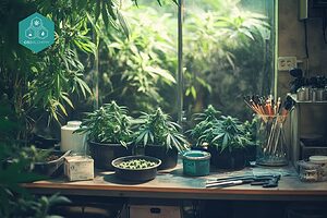 Image of a grow shop with products related to growing.